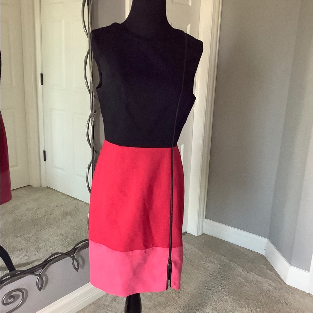 Color Block Dress with Zipper Detail
